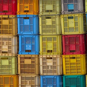 Colourful storage crates
